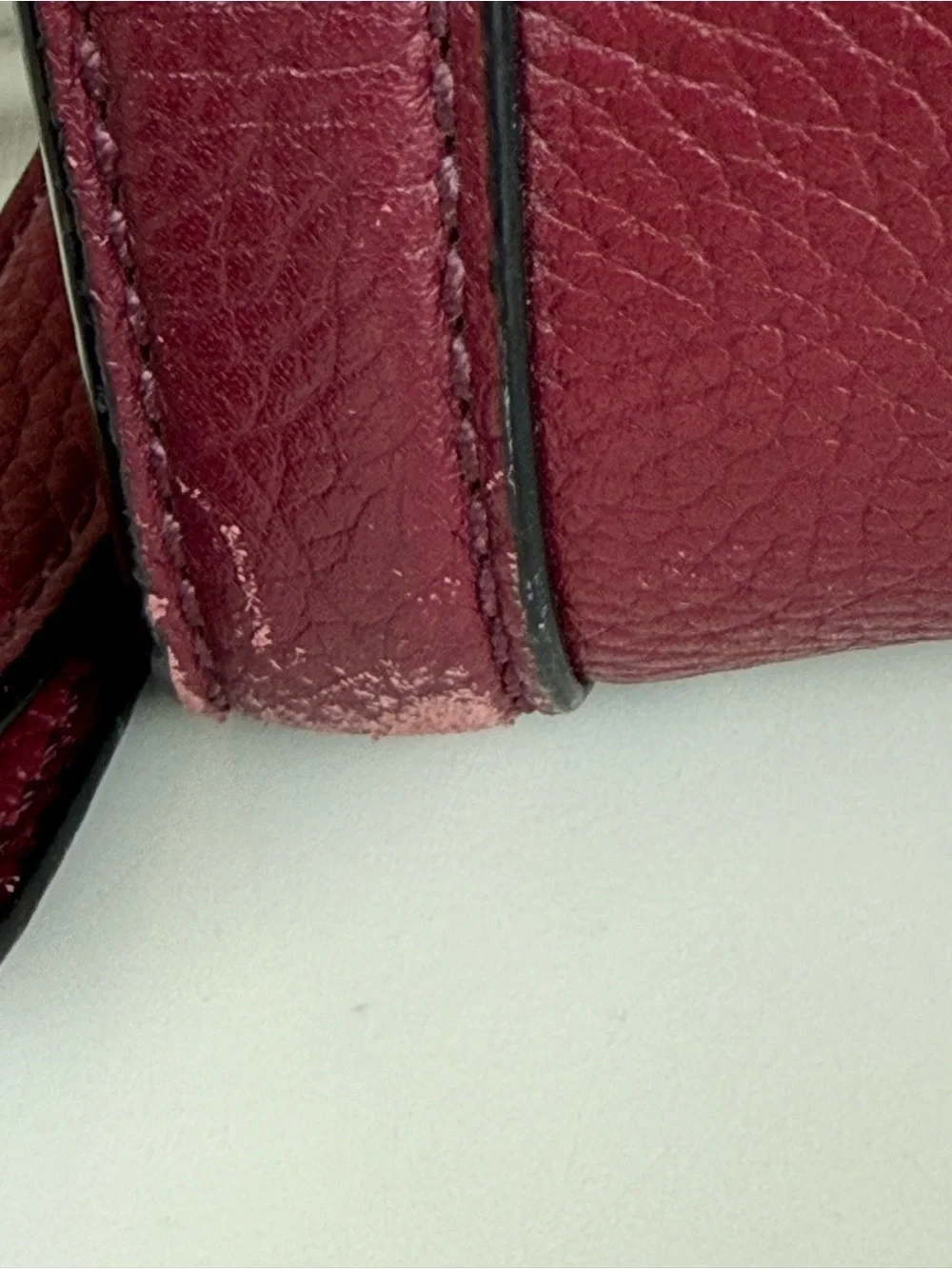 Kate Spade Burgundy Pebbled Leather Cobble Hill Adrien Satchel Bag